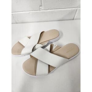 Cole Haan Women's Grand OS Zerogrand Criss Cross Slide Sandals In White, Size 9B